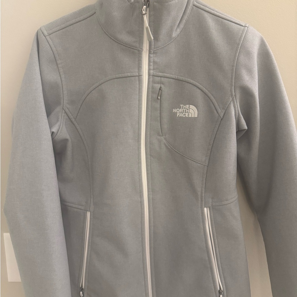 The North Face Gray Ski Jacket Apex Bionic with Stand-Up Collar
